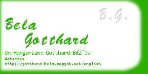 bela gotthard business card